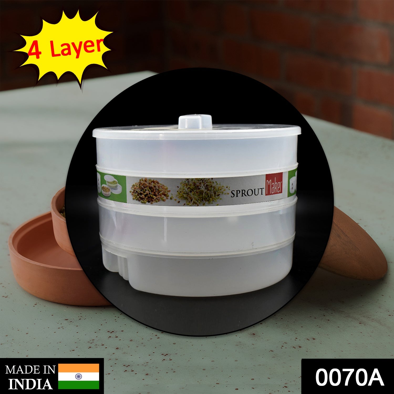 0070A Sprout Maker 4 Layer used in all kinds of household and kitchen purposes for making and blending of juices and beverages etc. freeshipping - DeoDap 0070A Sprout Maker 4 Layer used in all kinds of household and kitchen purposes for making and blending of juices and beverages etc. freeshipping - DeoDap